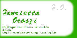 henrietta oroszi business card